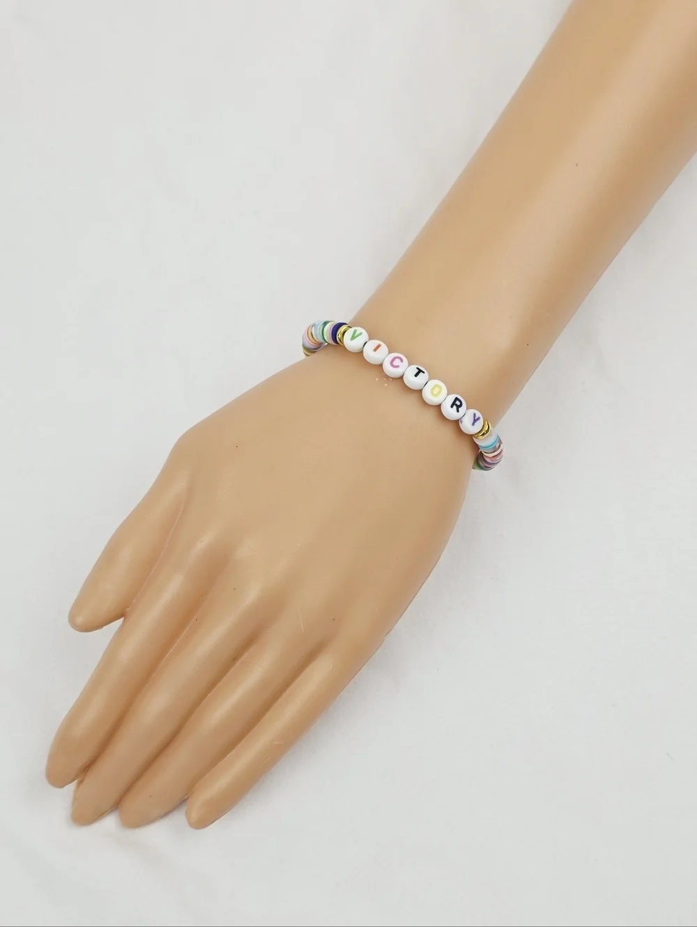 Handmade Clay Bead Multi Color Victory Bracelet
